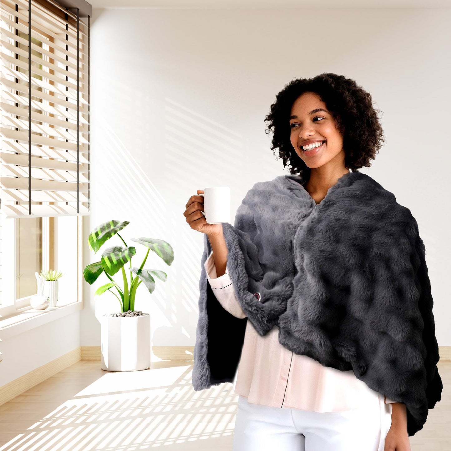 USB Heated Poncho Wrap