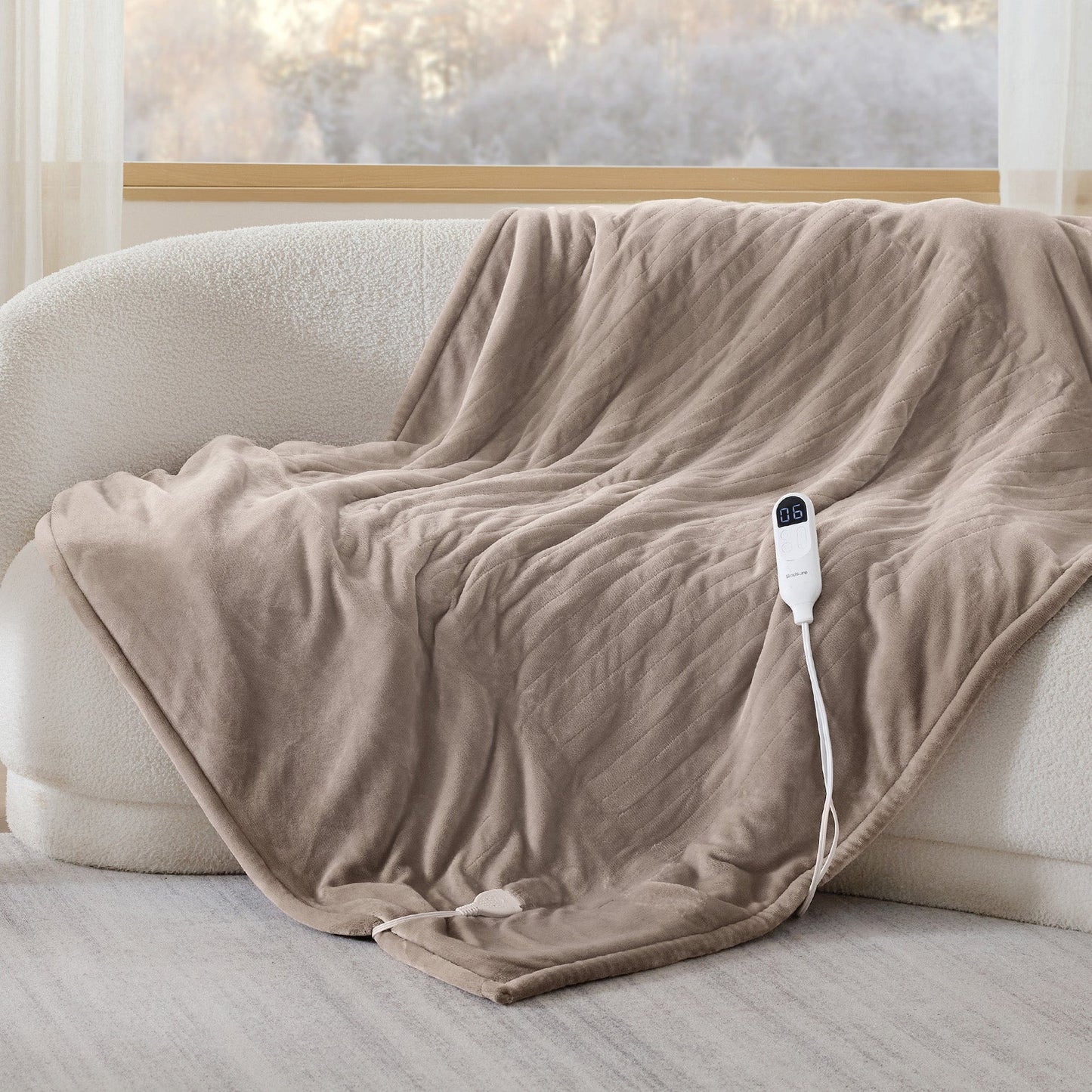Flannel Sherpa Heated Blanket