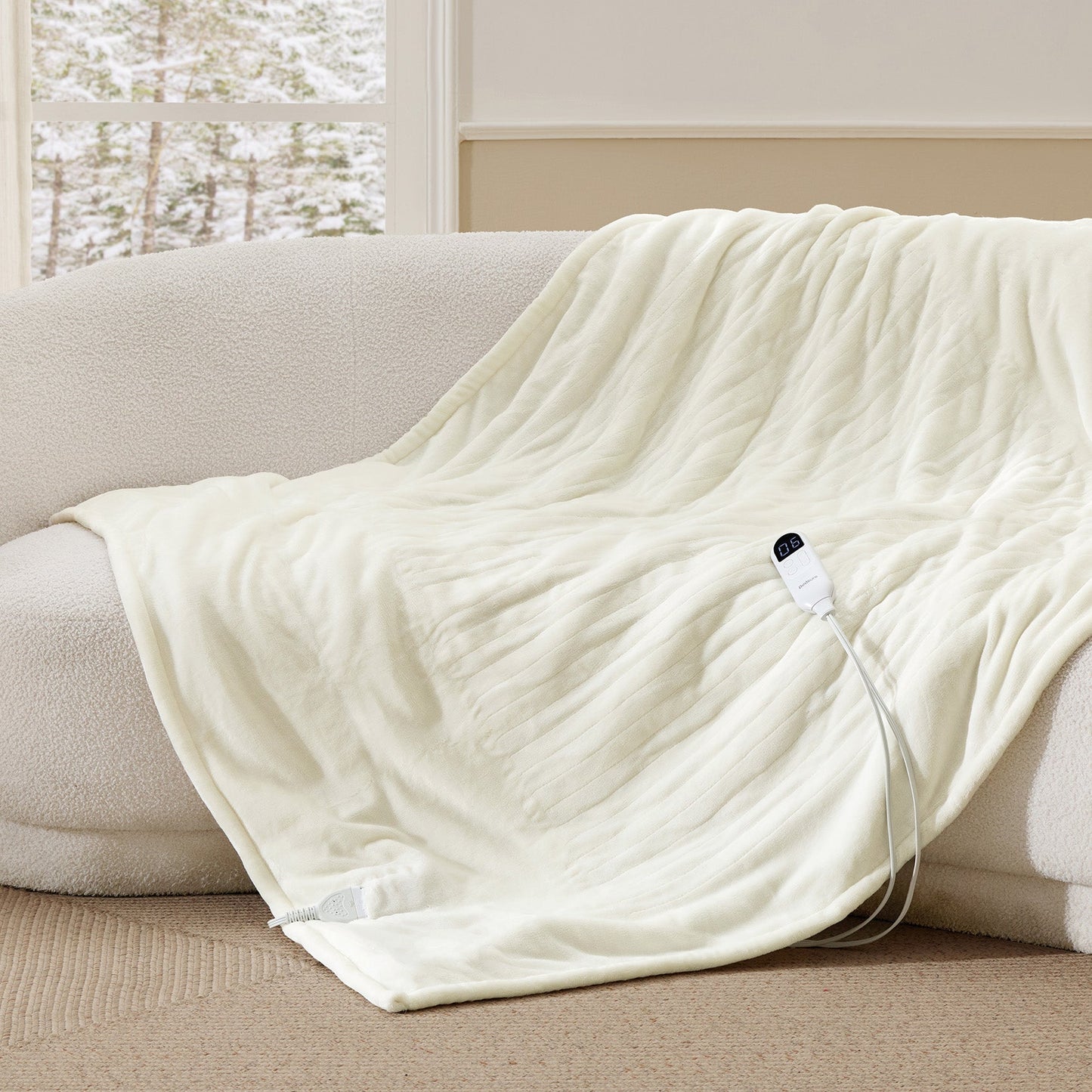 Flannel Sherpa Heated Blanket
