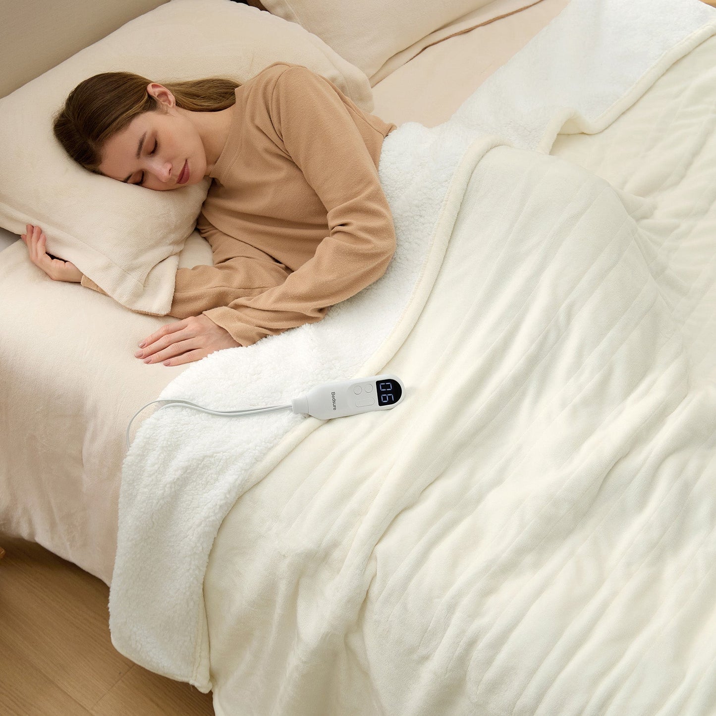 Flannel Sherpa Heated Blanket