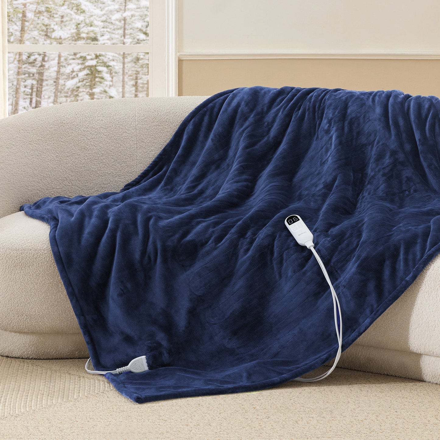 Flannel Sherpa Heated Blanket