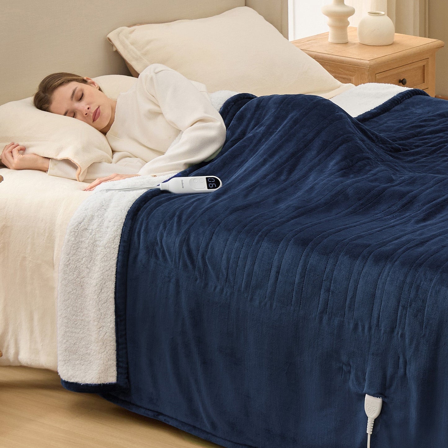 Flannel Sherpa Heated Blanket