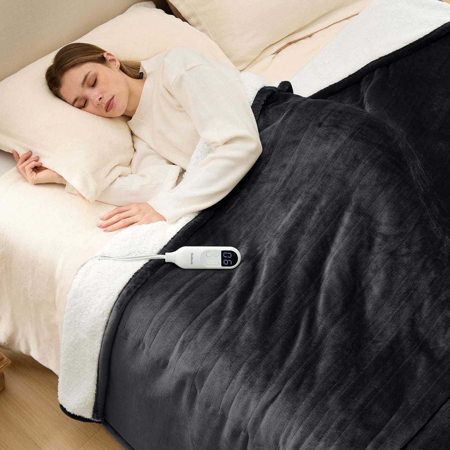 Flannel Sherpa Heated Blanket