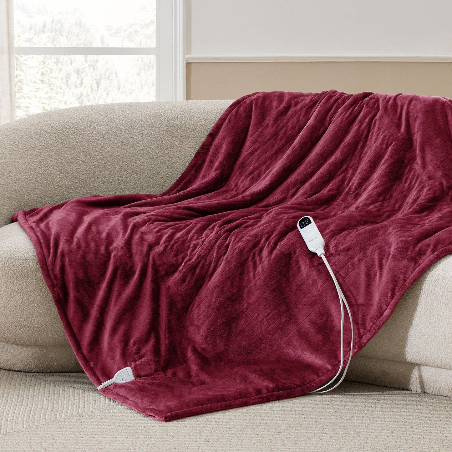 Flannel Sherpa Heated Blanket