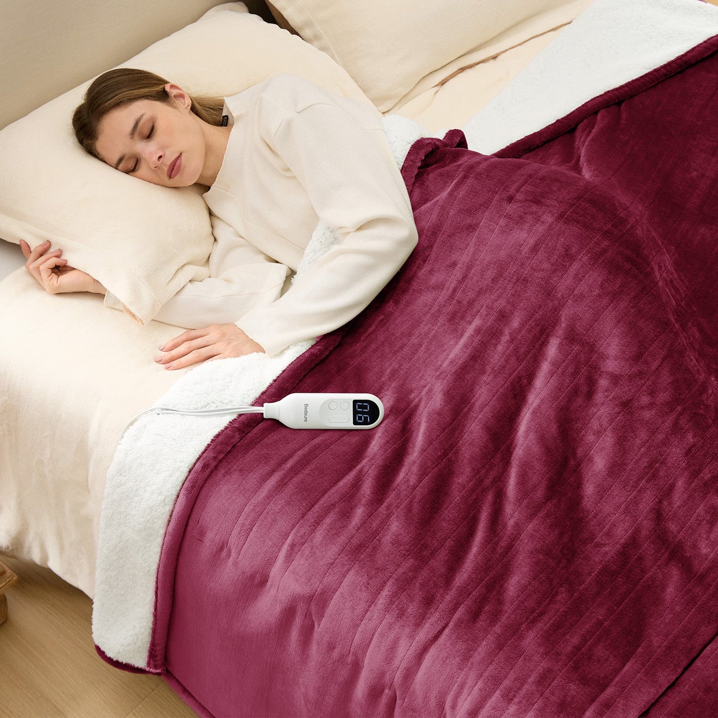 Flannel Sherpa Heated Blanket