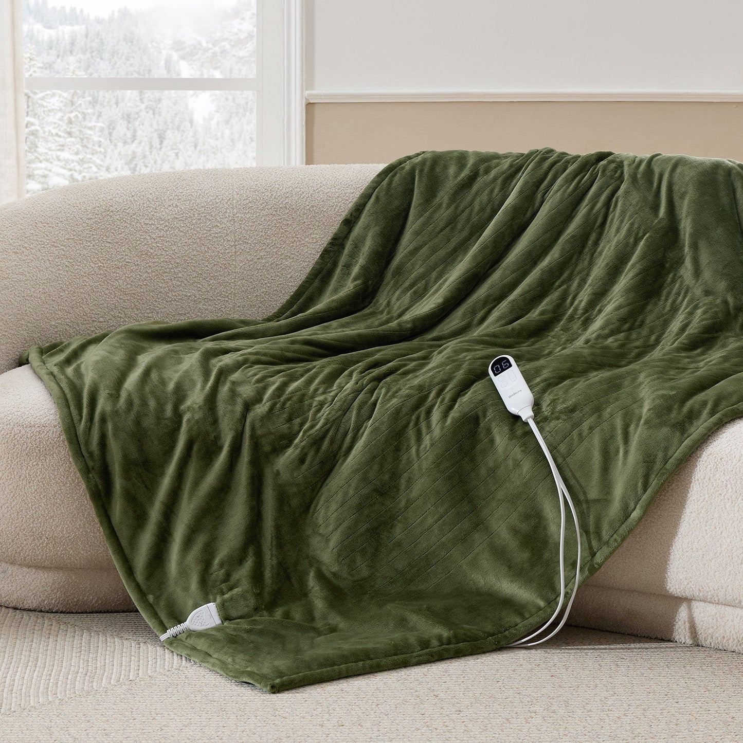 Flannel Sherpa Heated Blanket