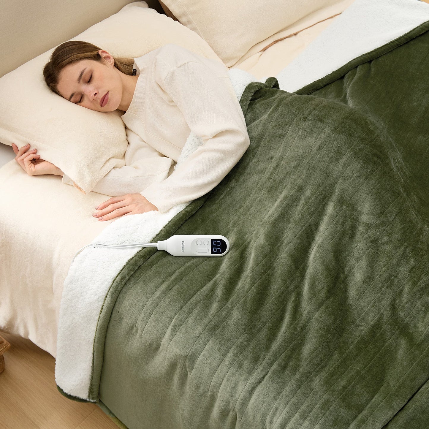 Flannel Sherpa Heated Blanket