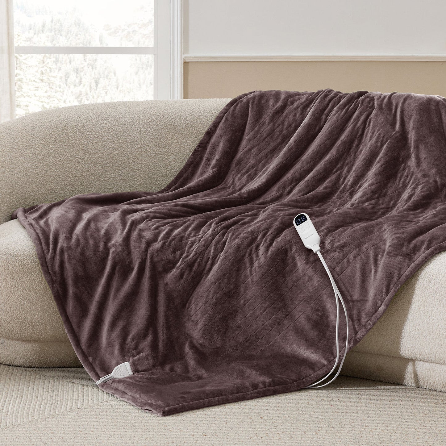 Flannel Sherpa Heated Blanket