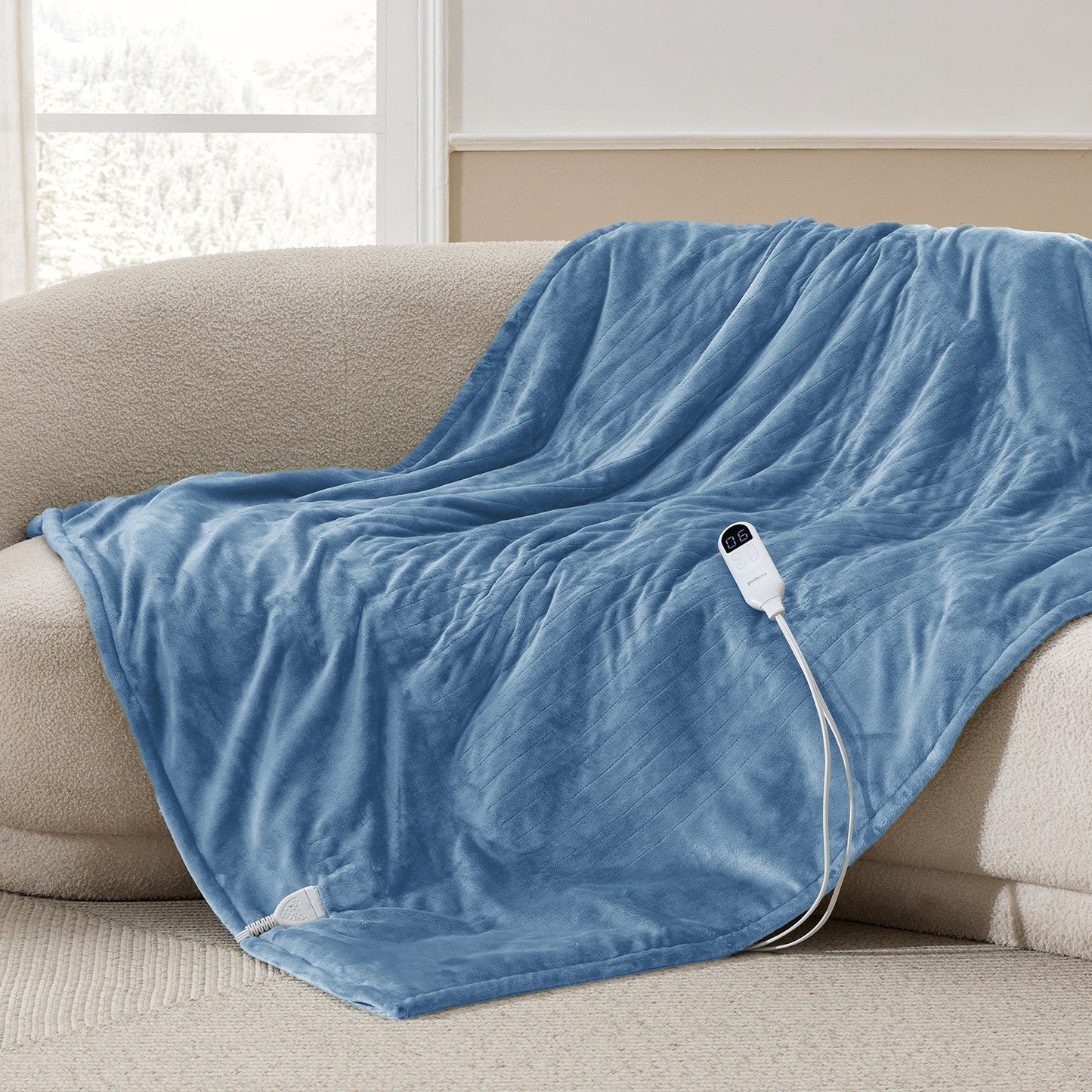 Flannel Sherpa Heated Blanket
