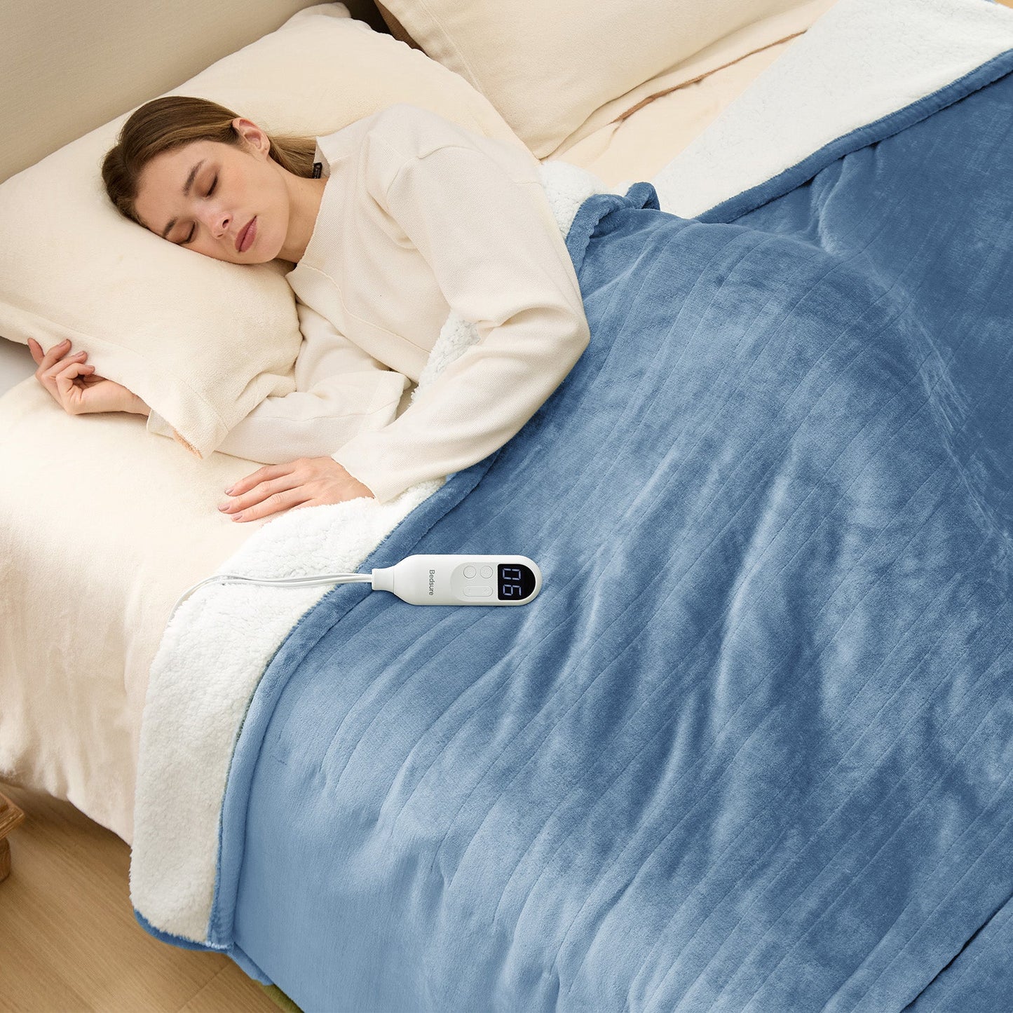 Flannel Sherpa Heated Blanket