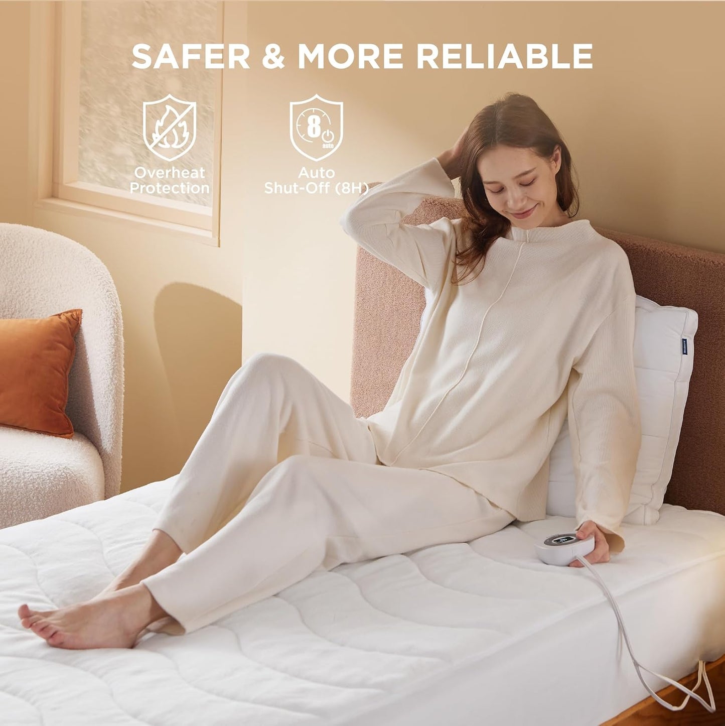 Coral Fleece Heated Mattress Pad
