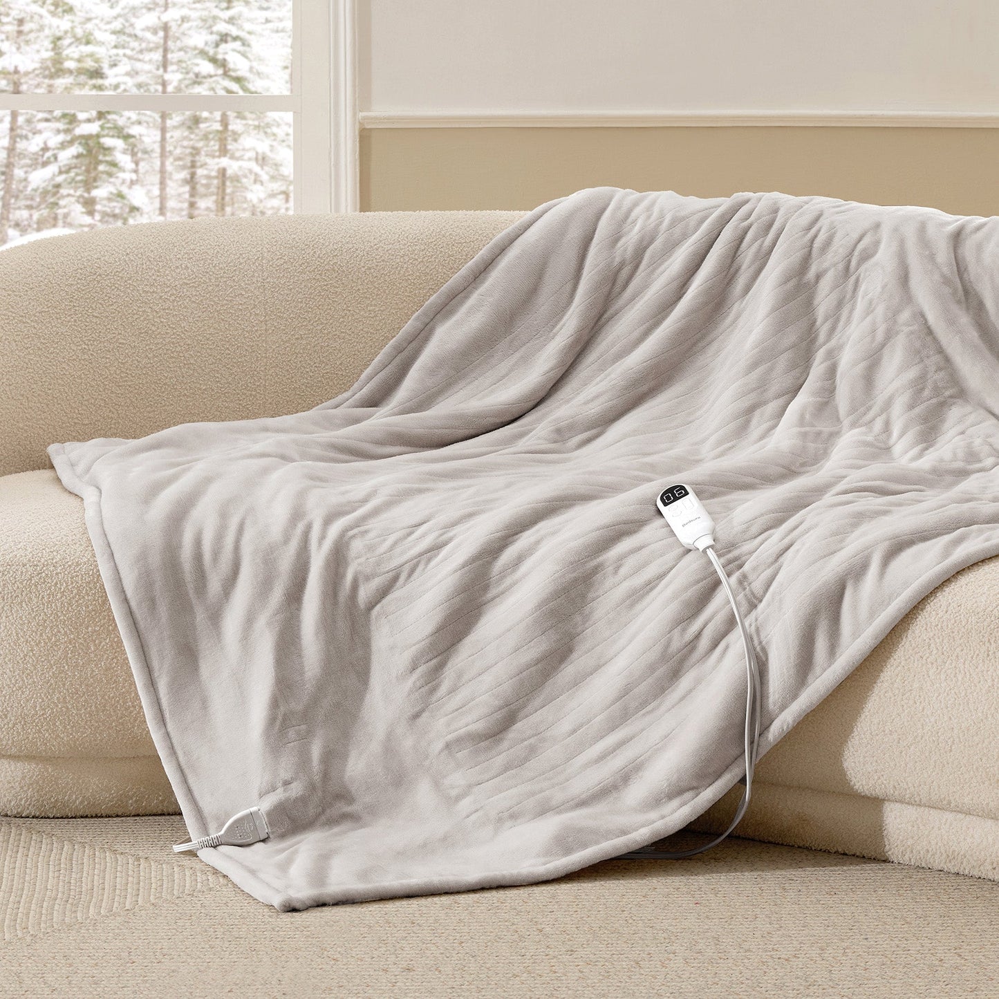 Flannel Sherpa Heated Blanket