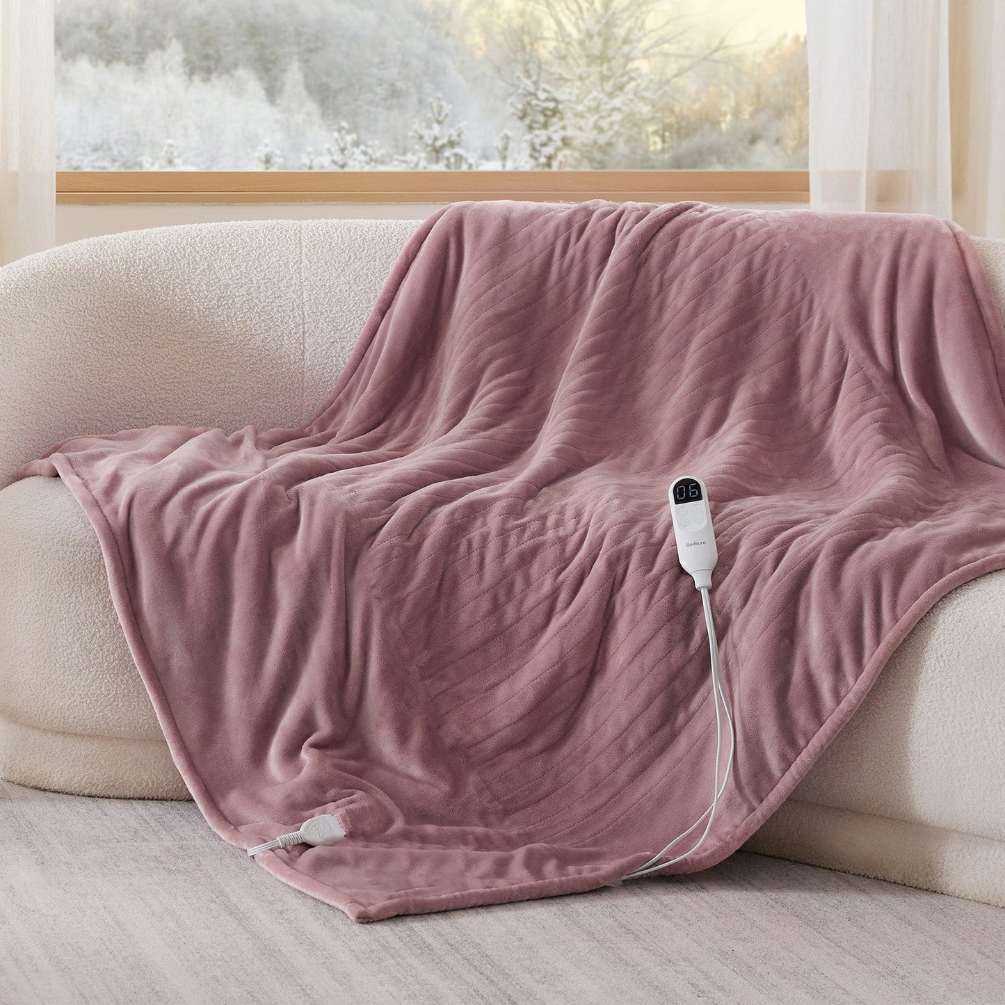 Flannel Sherpa Heated Blanket