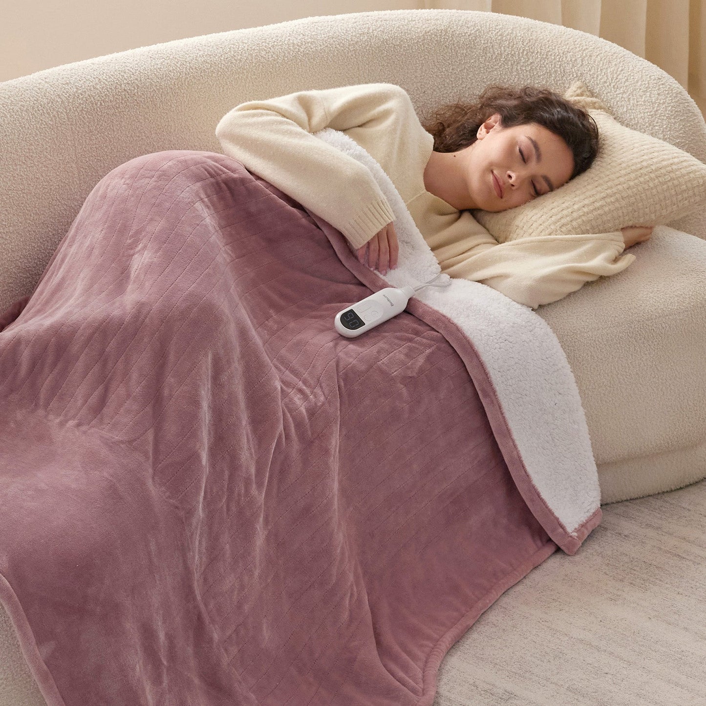 Flannel Sherpa Heated Blanket