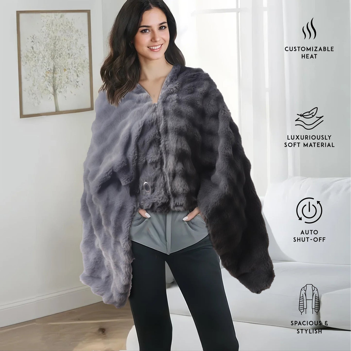 USB Heated Poncho Wrap