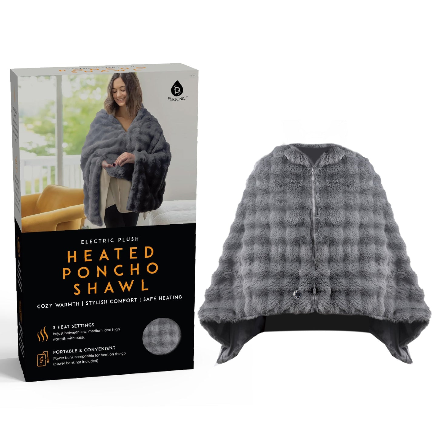 USB Heated Poncho Wrap