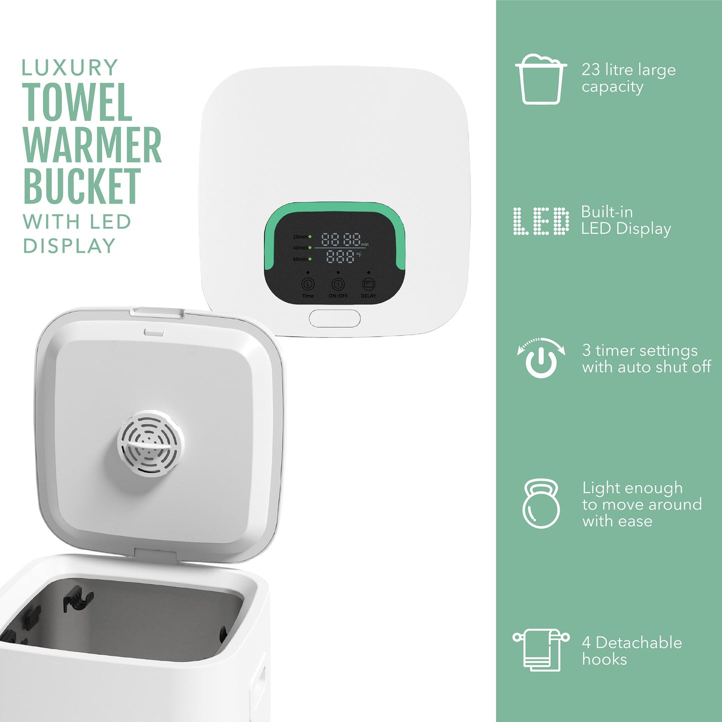 35L Towel Warmer Bucket with LED Display