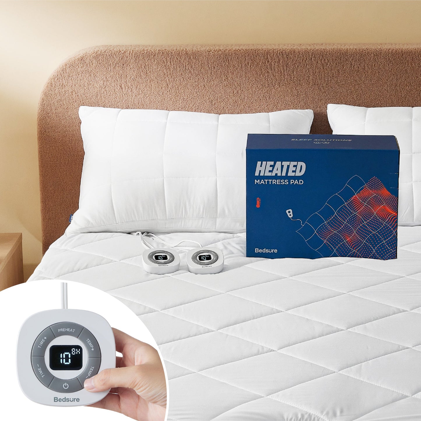 Coral Fleece Heated Mattress Pad