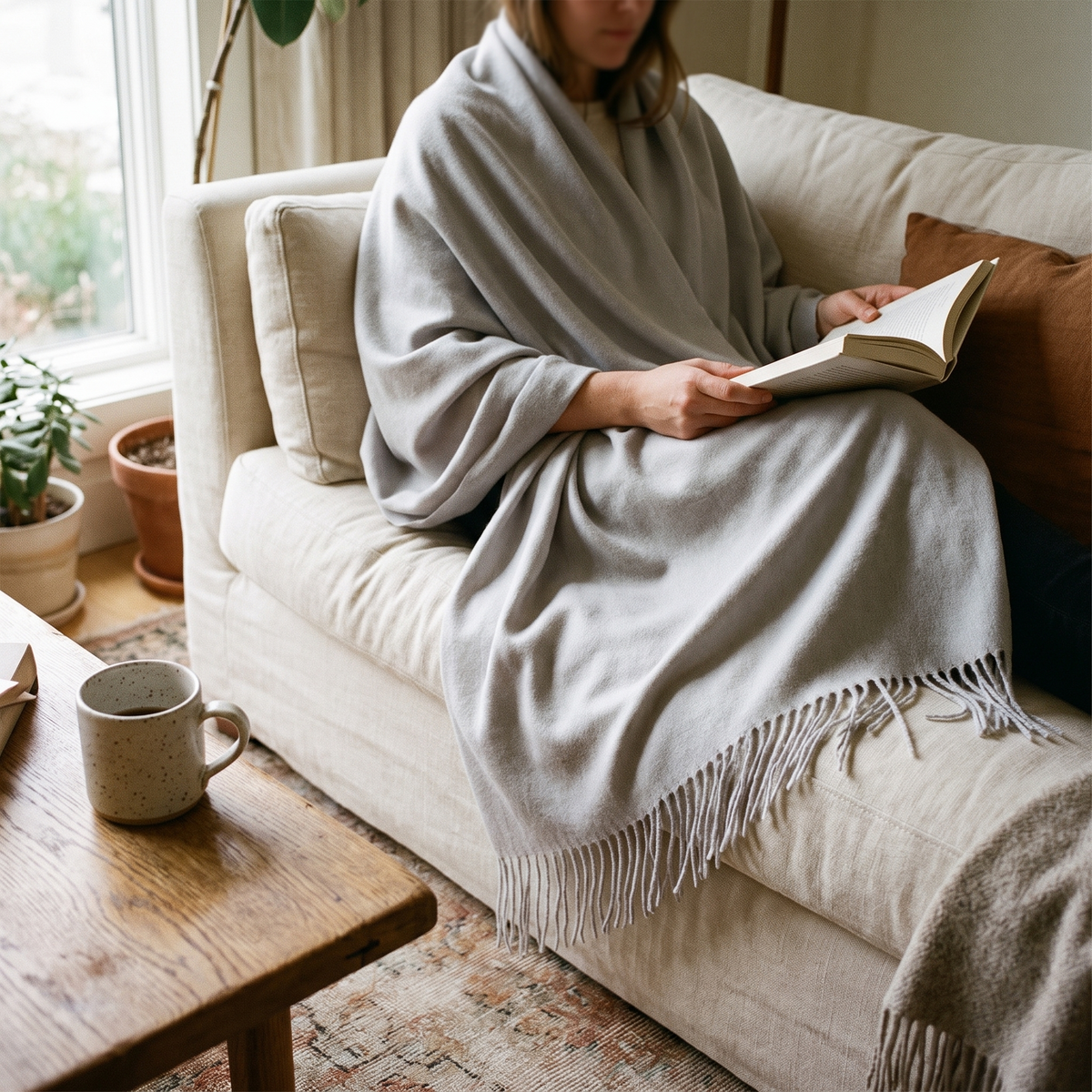 Oversize Wool Blend Shawl Wrap