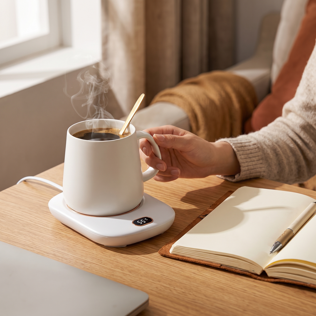 Electric Coffee Mug Warmer For Desk Auto Shut Off USB Tea
