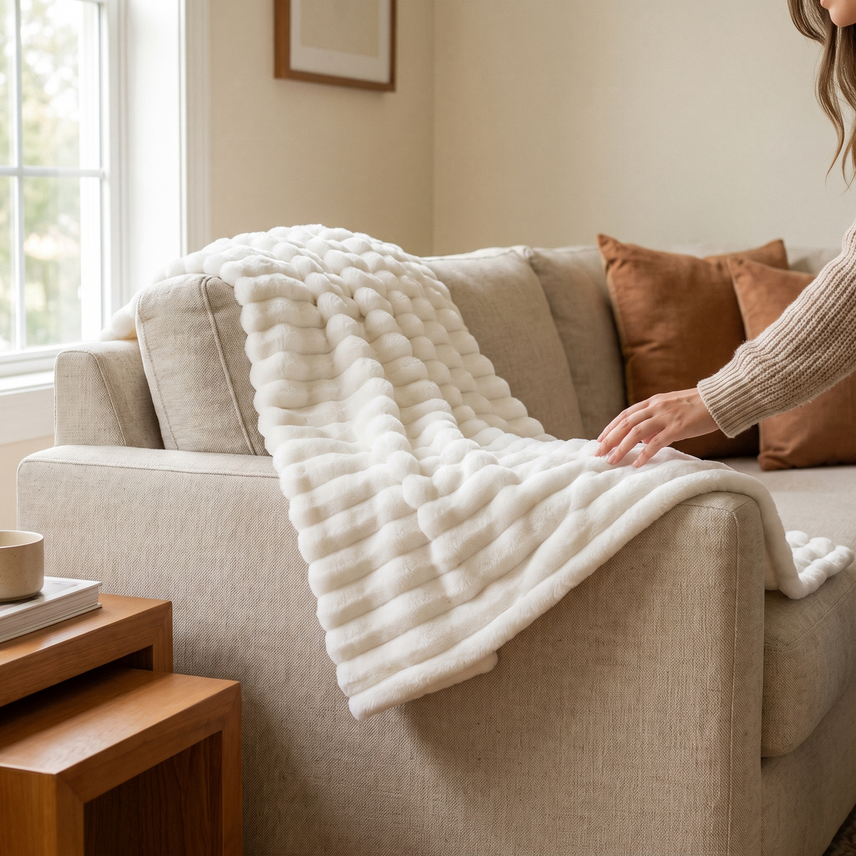 White Throw Blanket For Couch Birthday Gifts For Women Mom