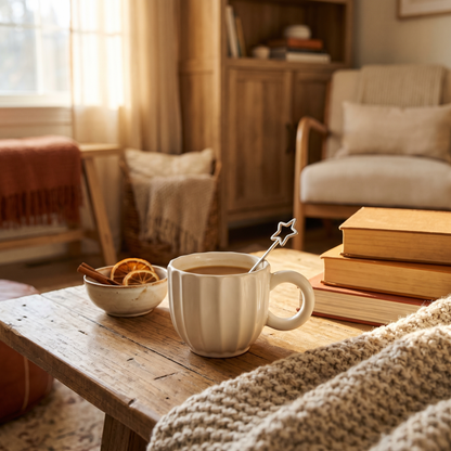 Petal Ceramic Mug-White in the room