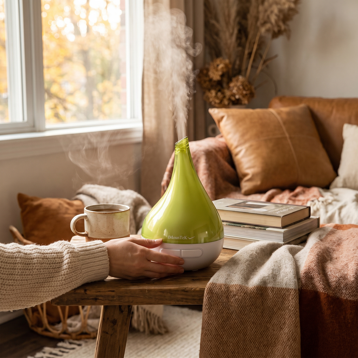 Drop-shaped Cool Mist Humidifier Ultrasonic Aroma in use