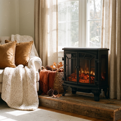 27" Electric Fireplace Heater full view