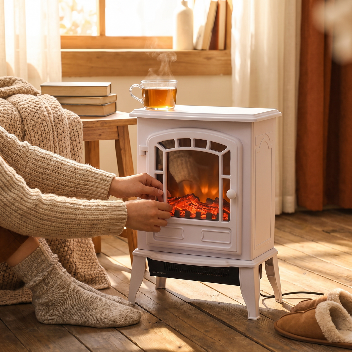 Electric Fireplace Heater in use