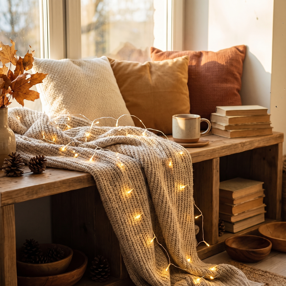 Warm White String Lights in the room