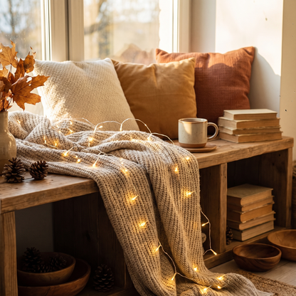Warm White String Lights in the room