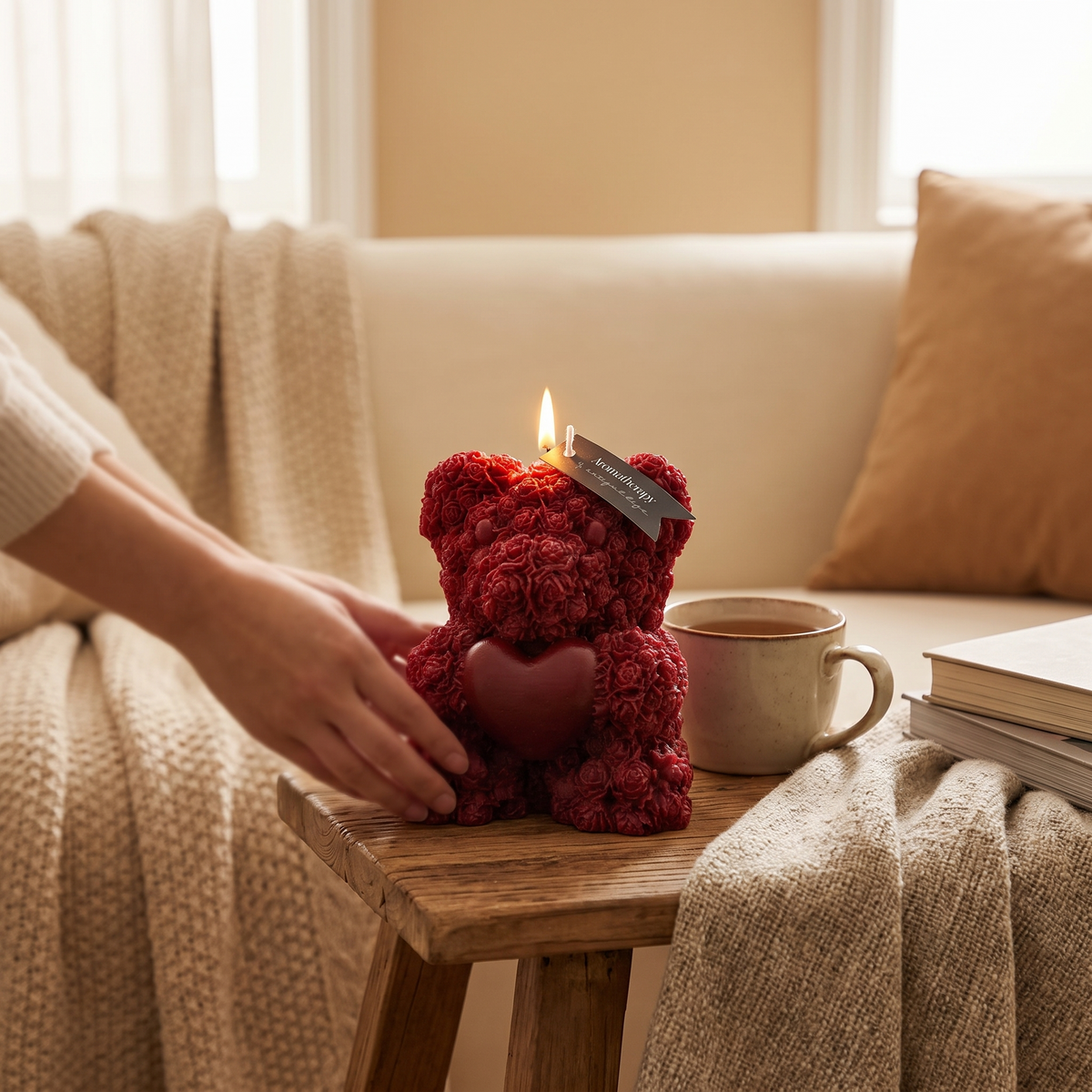 Premium Quality Soothing Fragrance Aromatherapy Candles. in use