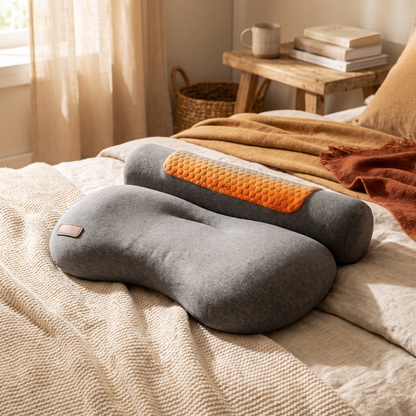 USB Heated Neck Pillow Zero Pressure Memory Foam Cervical full view