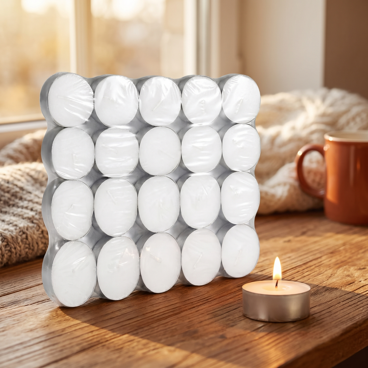Tea Lights Candles Unscented Tea Tree Lights Mini Votive full view