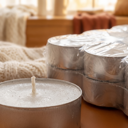 Tea Lights Candles Unscented Tea Tree Lights Mini Votive close up detail