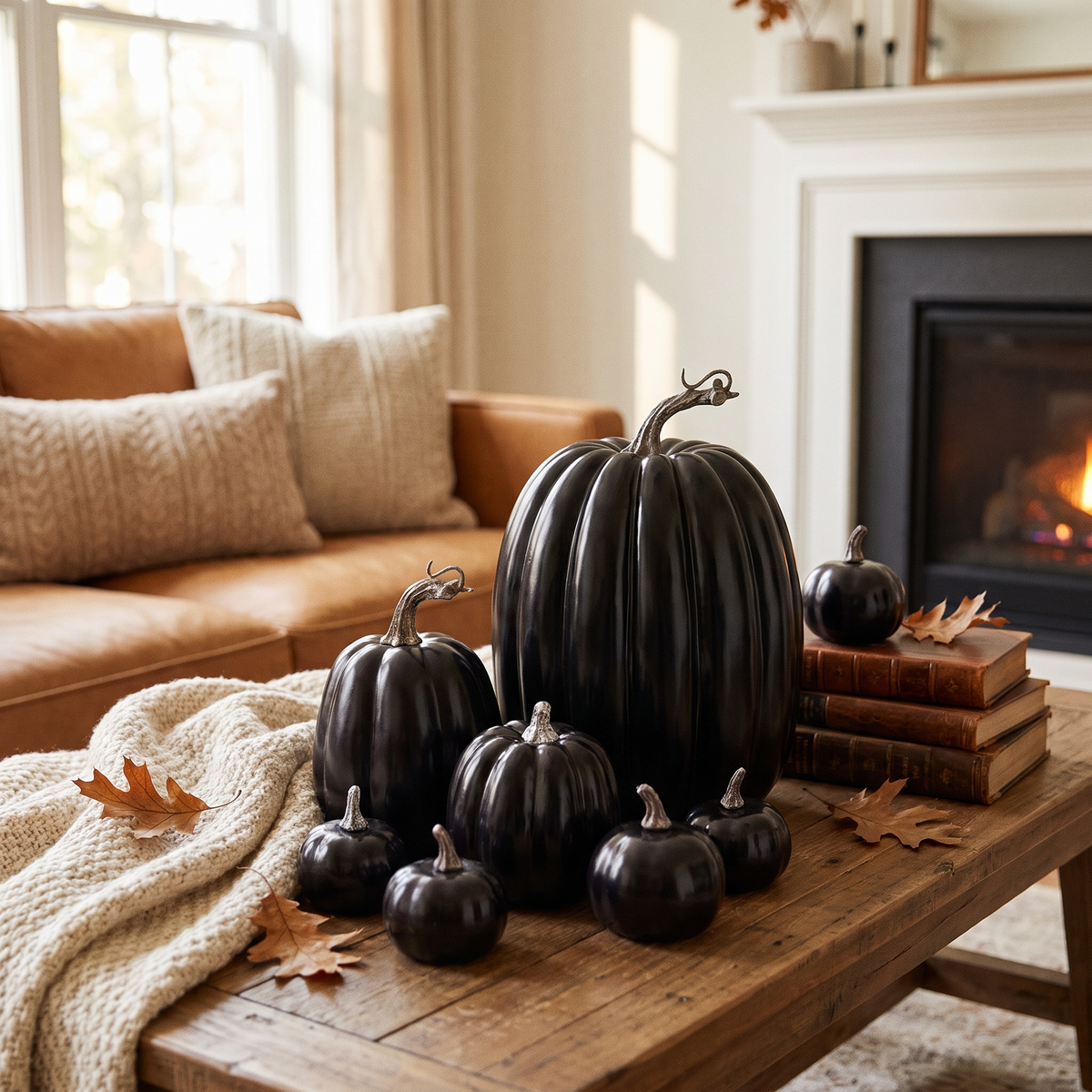 Artificial Pumpkin Black Foam Creative Lightweight in the room
