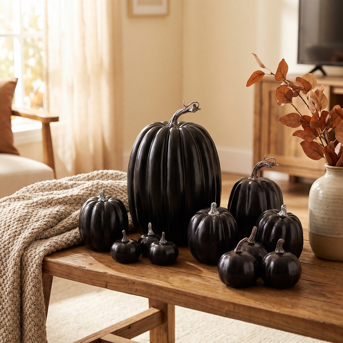 Artificial Pumpkin Black Foam Creative Lightweight full view