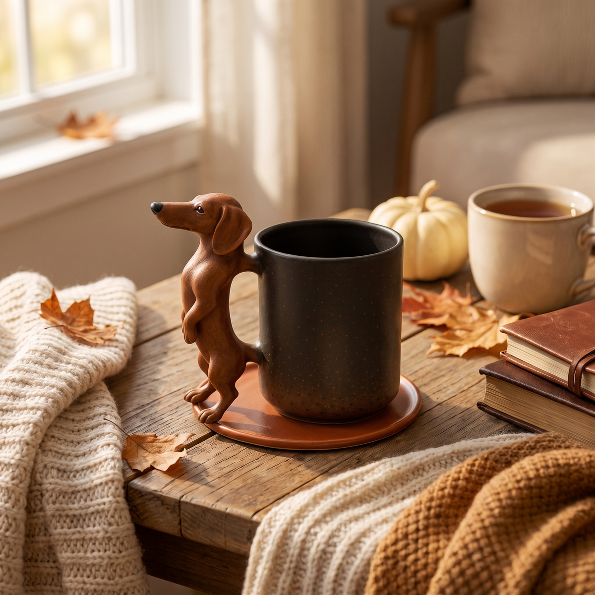 3D Handmade Dachshund Mug full view