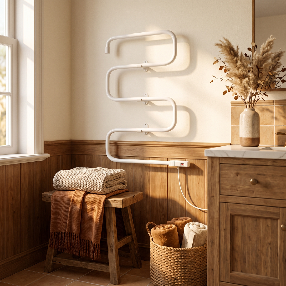 100W Electric Towel Warmer Drying Rack full view