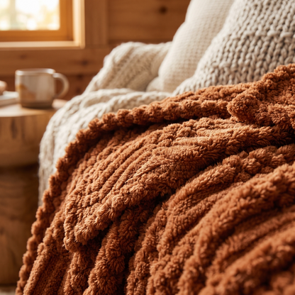 Rust Throw Blanket close up detail