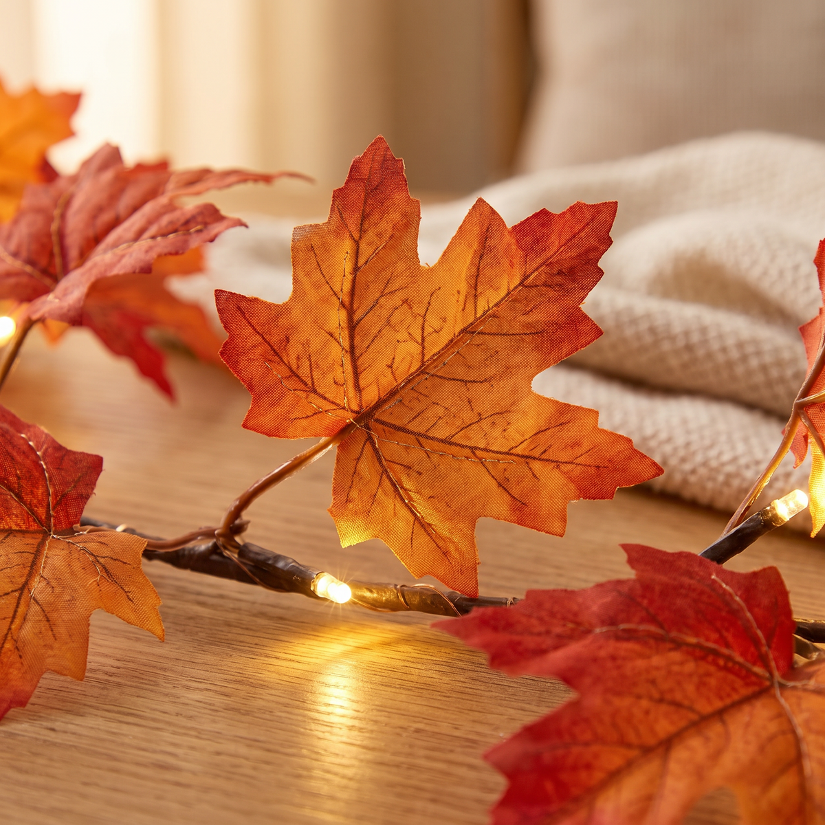 Maple Leaf LED Tree Branch Lights With Remote close up detail