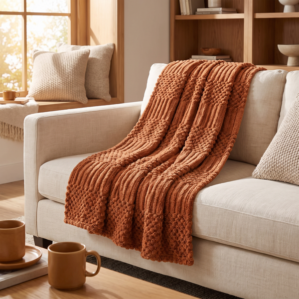 Rust Throw Blanket full view