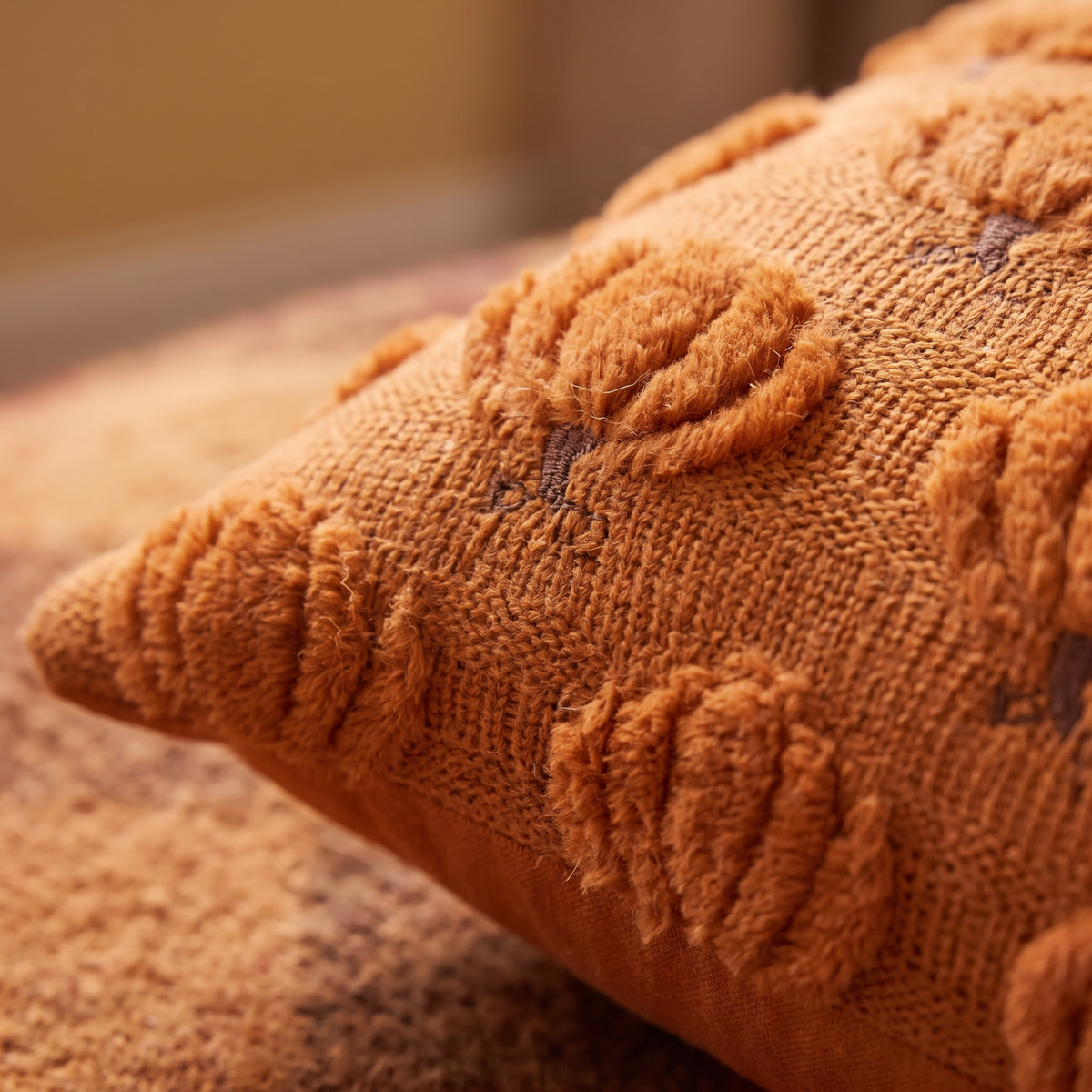 Softalker Fall Throw Pillow Covers 18x18 Set Of 2 close up detail
