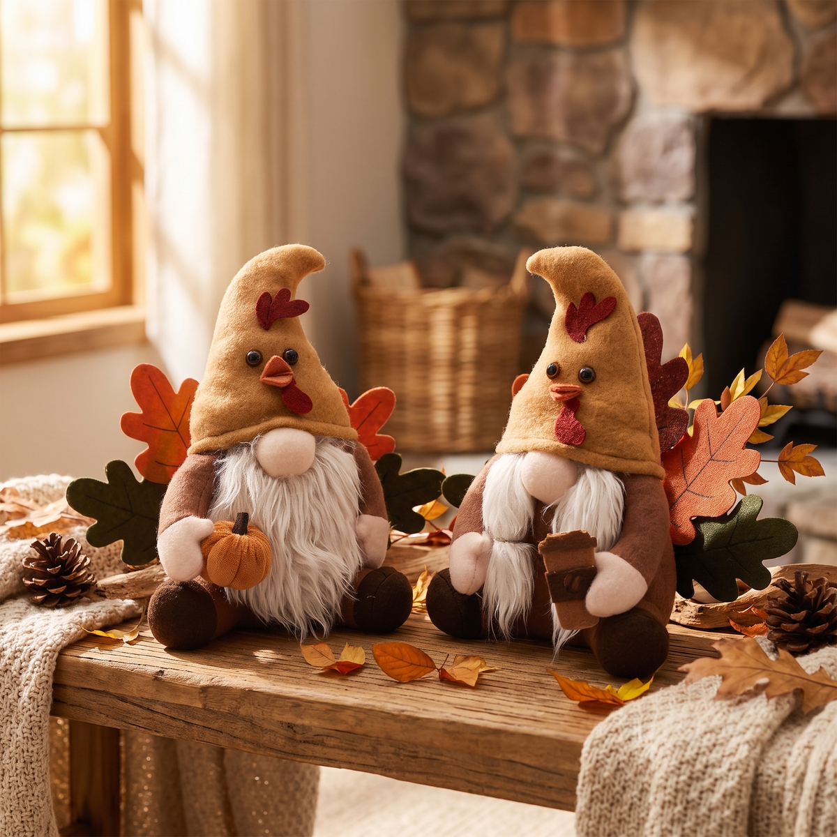 Fall Gnome Plush Decorations full view
