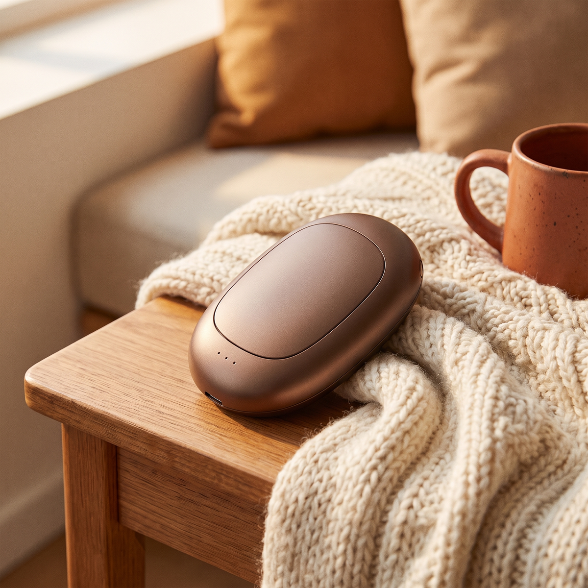 USB Rechargeable Mini Magnetic Split Hand Warmer full view