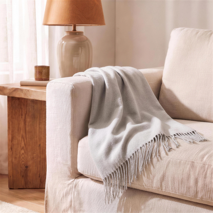 oversize wool blend shawl wrap in the Hollow Pine house