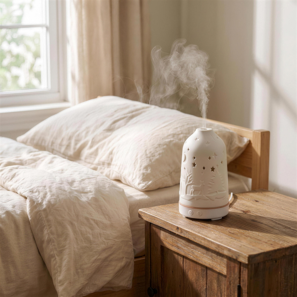 ultrasonic aroma diffuser humidifier in the Hollow Pine house