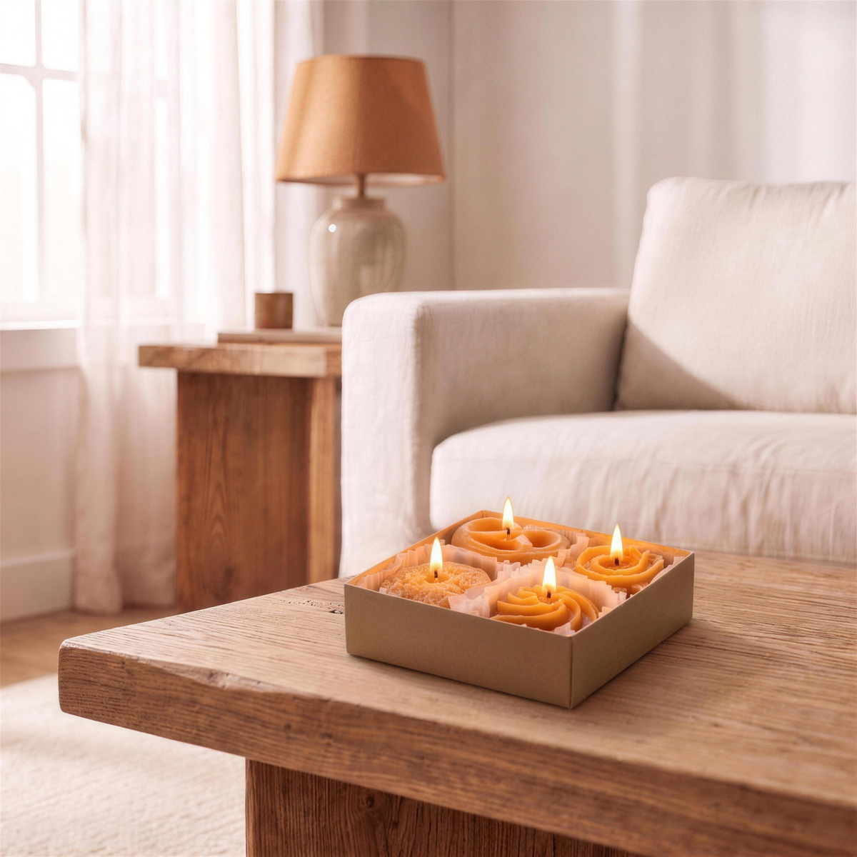 cookie shaped scented candles set of 4 in the Hollow Pine house