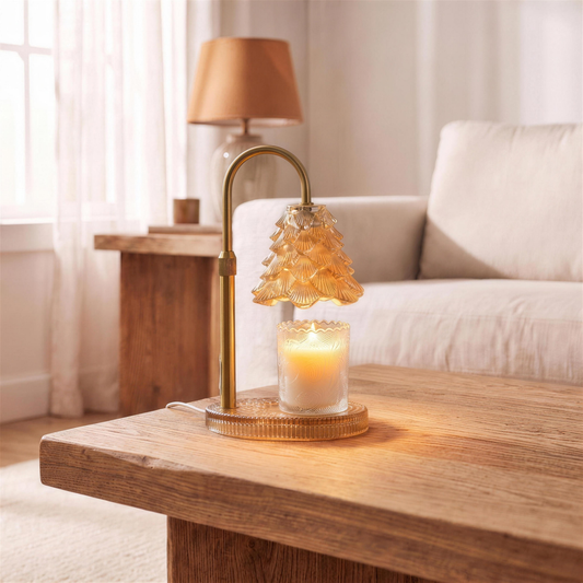 candle warmer lamp with timer yellow in the Hollow Pine house