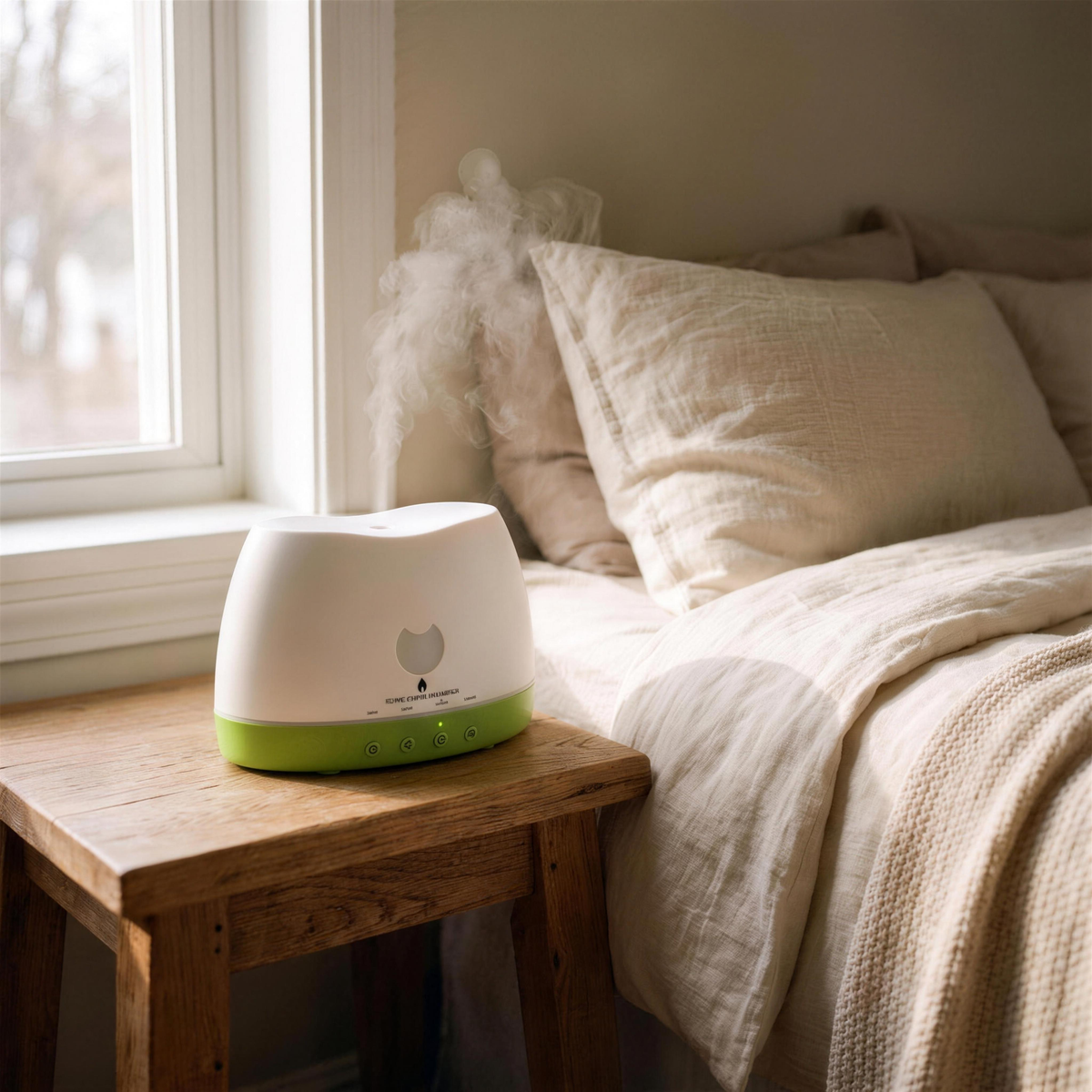 flame effect essential oil diffuser in the Hollow Pine house